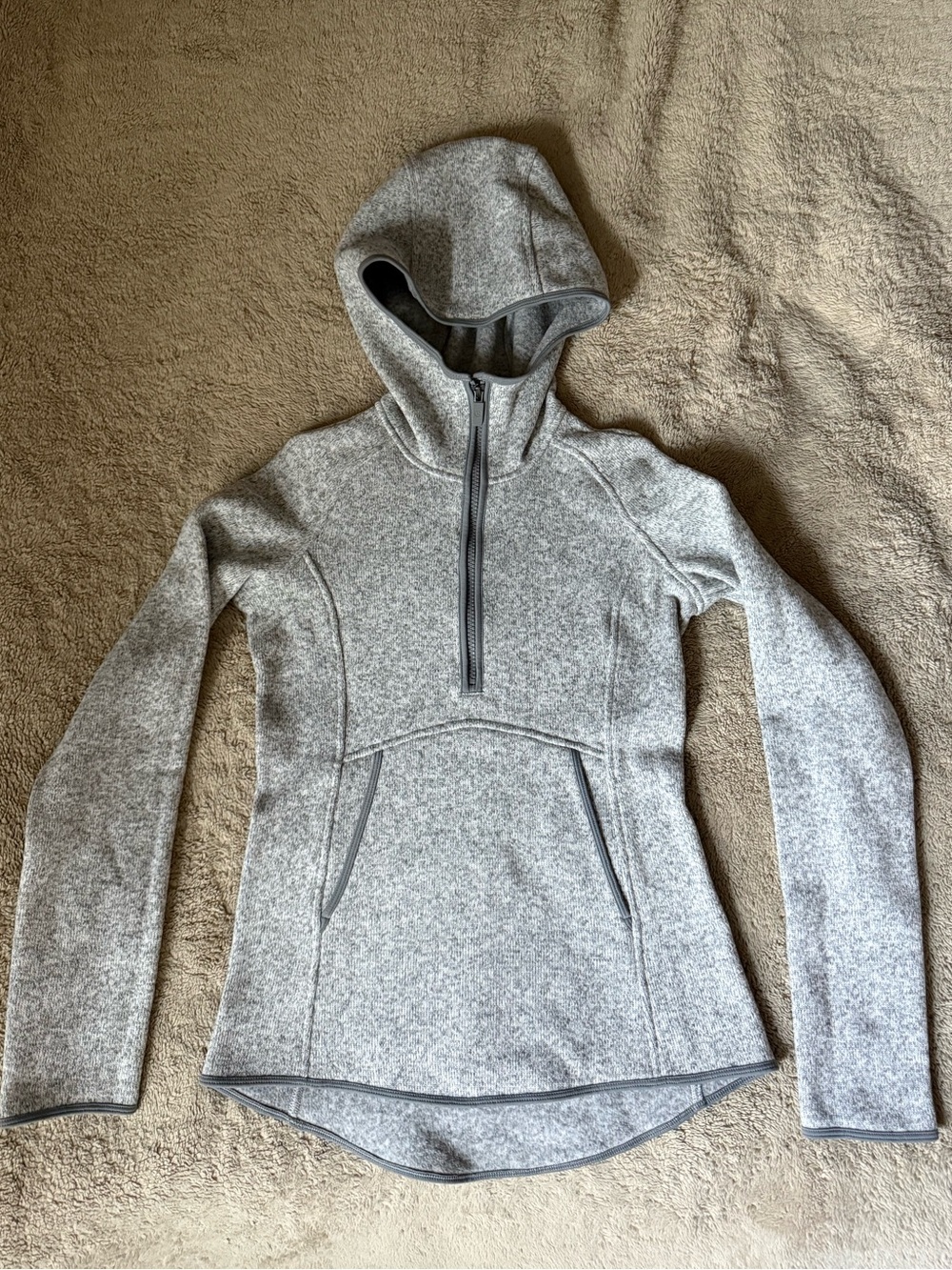 lululemon athletica Heather Gray Half-Zip Hooded Pullover
